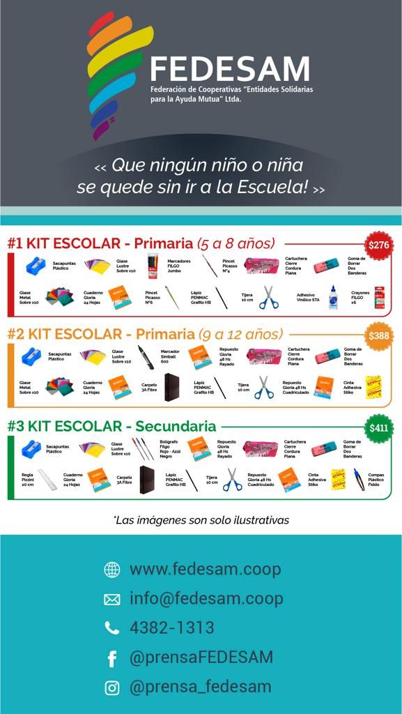 Lanzan kits escolares económicos para que los alumnos puedan empezar las clases