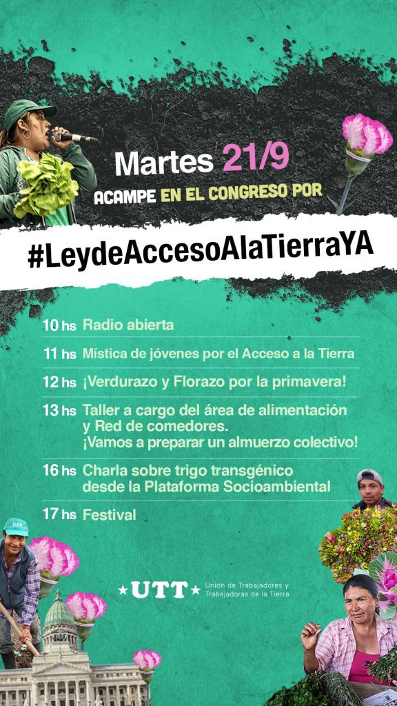 La UTT exige el avance de la Ley de Acceso a la Tierra