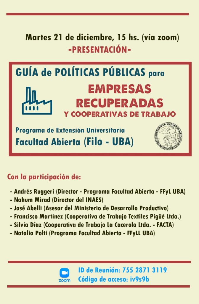 La UBA presentó una guía de políticas para recuperadas y cooperativas