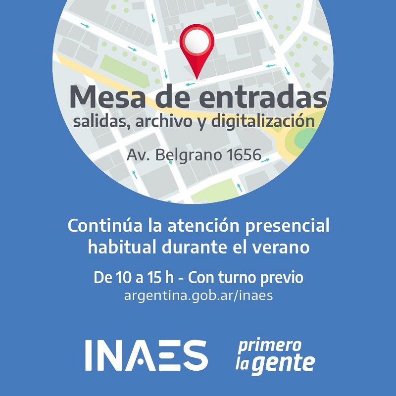 Inaes mantendrá abierta la mesa de entradas durante el verano: cómo sacar turno